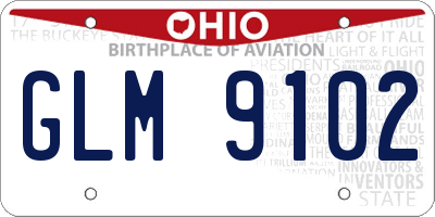 OH license plate GLM9102