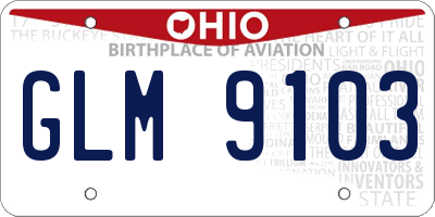 OH license plate GLM9103