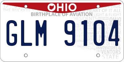 OH license plate GLM9104