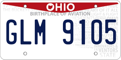 OH license plate GLM9105