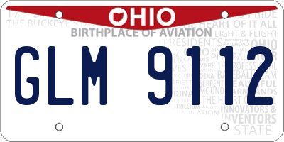 OH license plate GLM9112