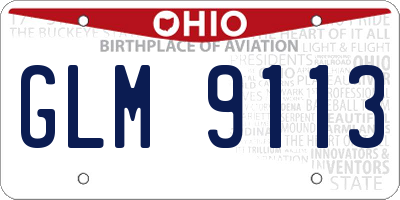 OH license plate GLM9113