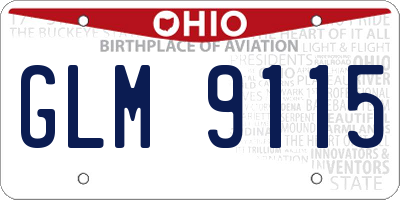 OH license plate GLM9115