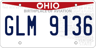 OH license plate GLM9136