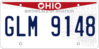 OH license plate GLM9148