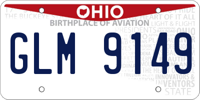 OH license plate GLM9149