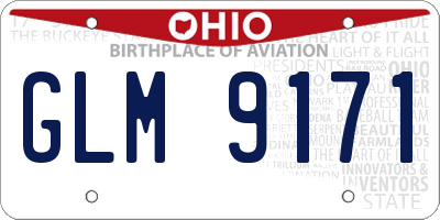 OH license plate GLM9171