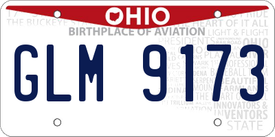 OH license plate GLM9173