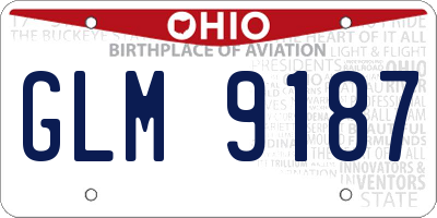 OH license plate GLM9187