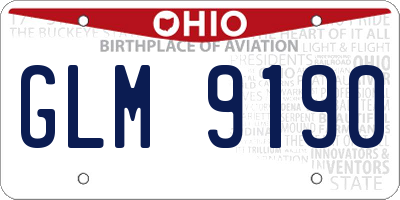 OH license plate GLM9190