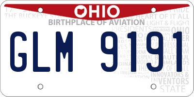 OH license plate GLM9191