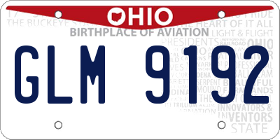 OH license plate GLM9192