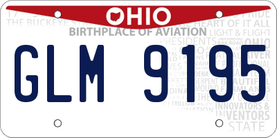 OH license plate GLM9195