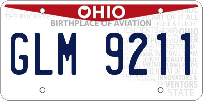 OH license plate GLM9211