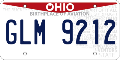OH license plate GLM9212