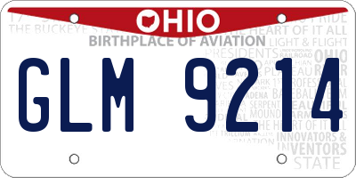 OH license plate GLM9214