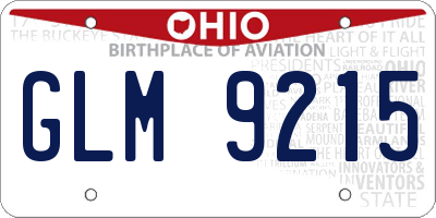 OH license plate GLM9215