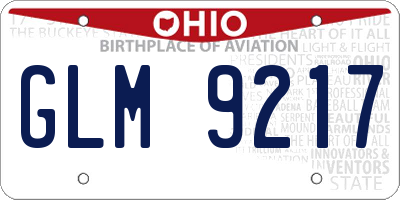 OH license plate GLM9217