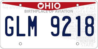 OH license plate GLM9218
