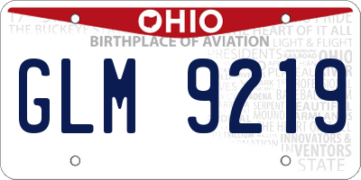 OH license plate GLM9219