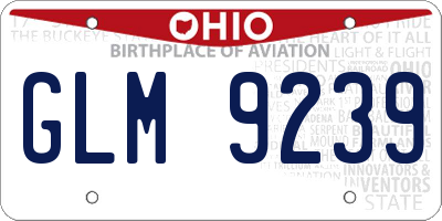 OH license plate GLM9239