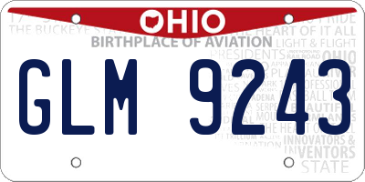 OH license plate GLM9243