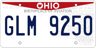 OH license plate GLM9250