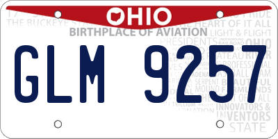 OH license plate GLM9257