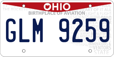 OH license plate GLM9259