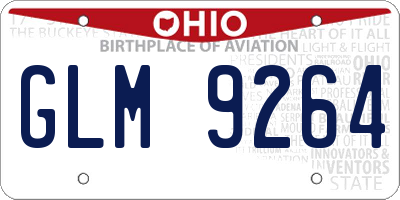 OH license plate GLM9264