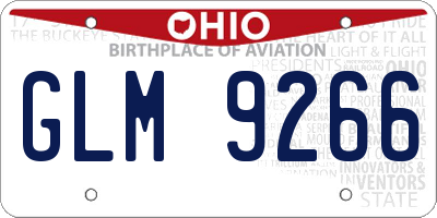 OH license plate GLM9266