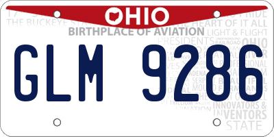 OH license plate GLM9286