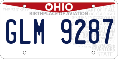 OH license plate GLM9287