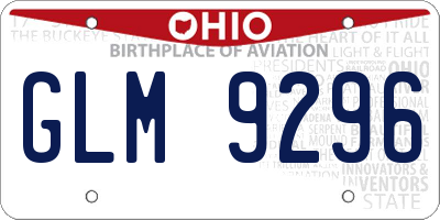 OH license plate GLM9296