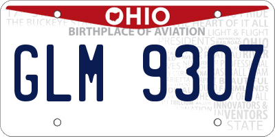 OH license plate GLM9307