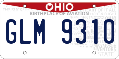 OH license plate GLM9310