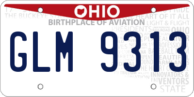 OH license plate GLM9313