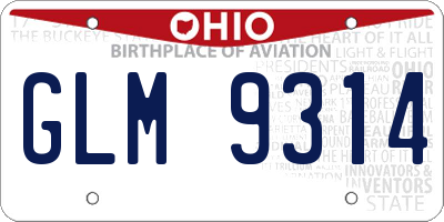 OH license plate GLM9314
