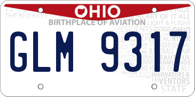 OH license plate GLM9317