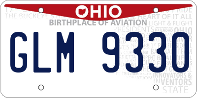 OH license plate GLM9330