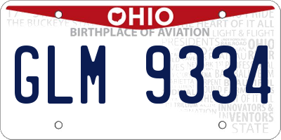 OH license plate GLM9334