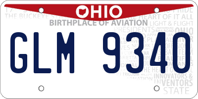 OH license plate GLM9340
