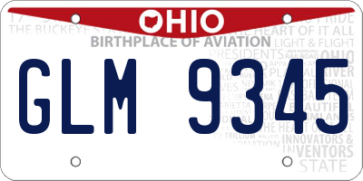 OH license plate GLM9345