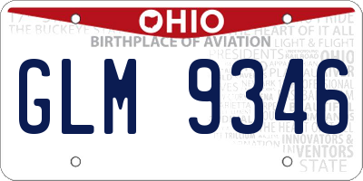 OH license plate GLM9346