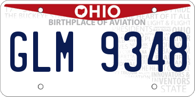 OH license plate GLM9348