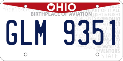 OH license plate GLM9351