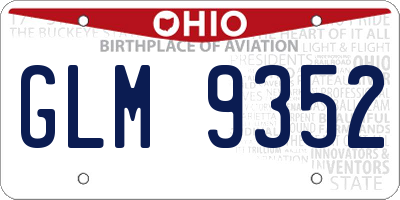 OH license plate GLM9352