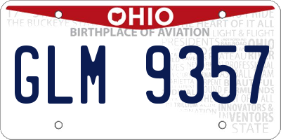 OH license plate GLM9357