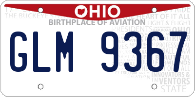 OH license plate GLM9367