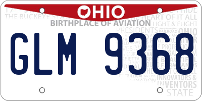 OH license plate GLM9368